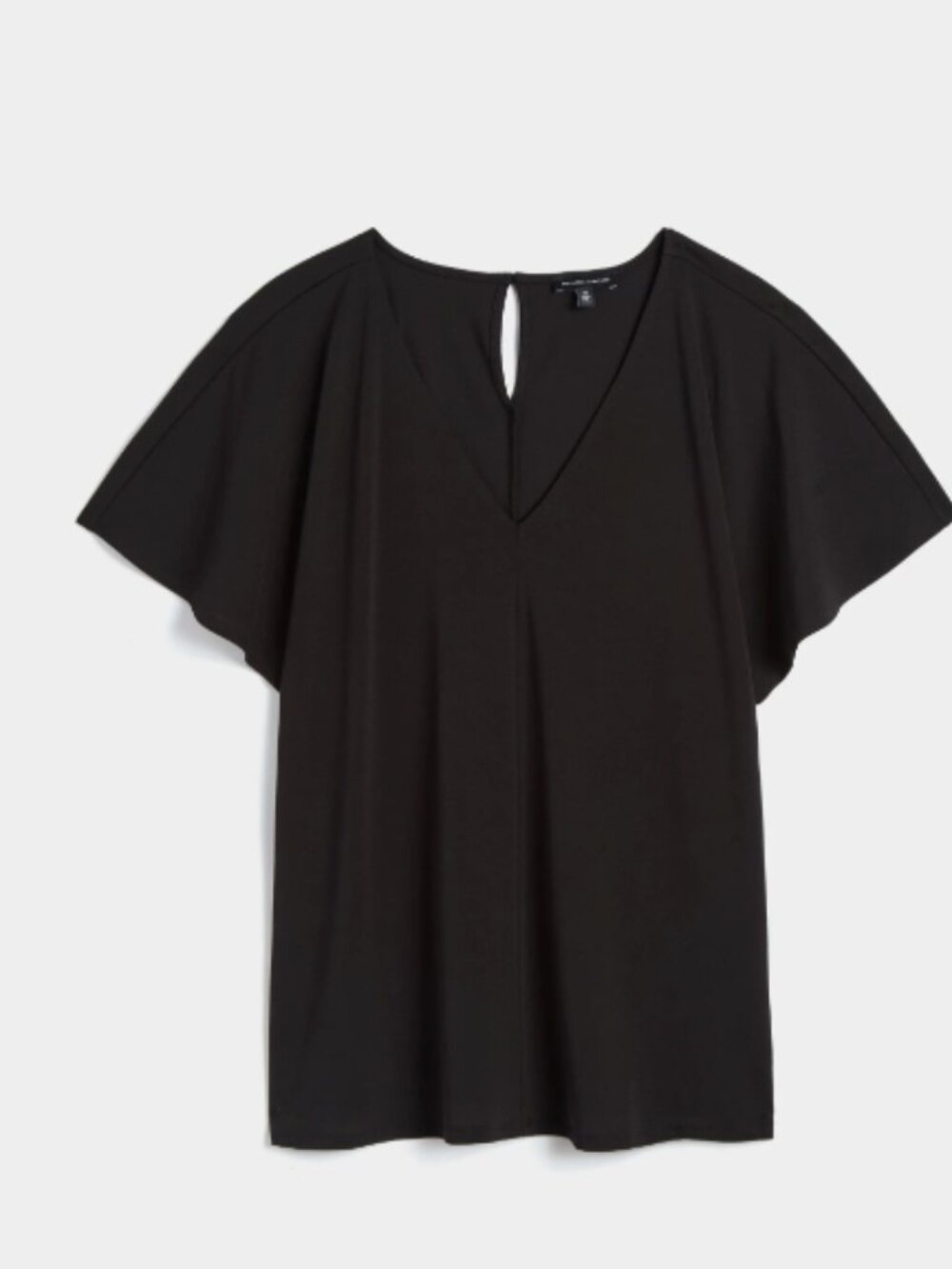 Universal Standard Black Crepe Jersey Flutter Sleeve Blouse M 18/20 NWT Lansbury